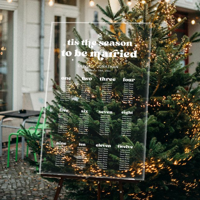 Christmas Winter Wedding Seating Chart Acrylic (Creator Uploaded)