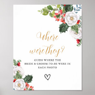 Christmas Winter Where Were They Bridal Shower  Poster