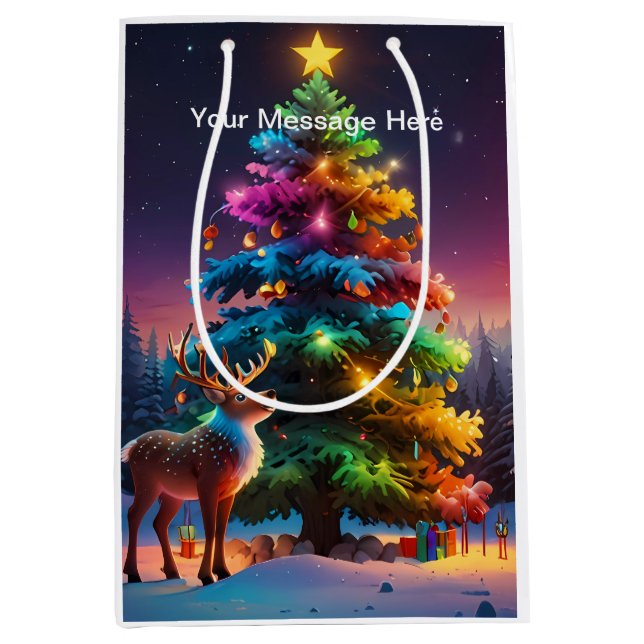 Christmas Winter Wonderland Holiday Season Medium Gift Bag (Front)