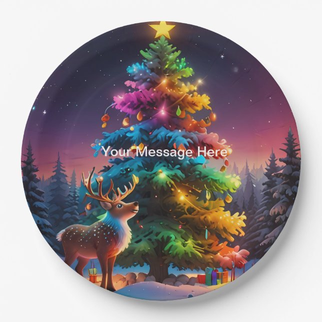 Christmas Winter Wonderland Holiday Season Paper Plate (Front)