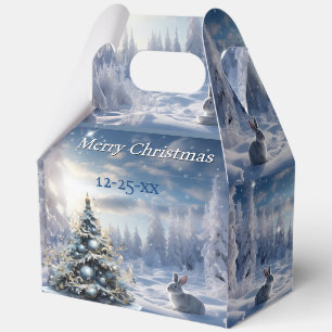 Christmas Winter Wonderland Snow Bunny Favour Box