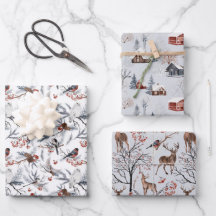 Christmas Winter Wonderland Wrapping Paper Sheets