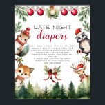 Christmas Winter Woodland Animals Poster<br><div class="desc">This Watercolor Christmas Winter Woodland Animals Poster will add a touch of whimsical charm to your baby shower, making it an unforgettable and heartwarming celebration. With its woodland-themed design and adorable animals, it's perfect for setting a festive and joyful atmosphere.🦊🎄🐿️ All texts are fully customisable to suit your unique event....</div>