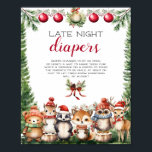 Christmas Winter Woodland Animals Poster<br><div class="desc">This Watercolor Christmas Winter Woodland Animals Poster will add a touch of whimsical charm to your baby shower, making it an unforgettable and heartwarming celebration. With its woodland-themed design and adorable animals, it's perfect for setting a festive and joyful atmosphere.🦊🎄🐿️ All texts are fully customisable to suit your unique event....</div>