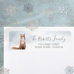 Christmas Winter Woodland Scene Fox<br><div class="desc">Personalise your name on these chic address stickers featuring a fox on a winter scene woodland background. Designed by Thisisnotme©</div>