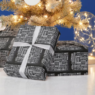 Christmas Winter Word Cloud Wrapping Paper