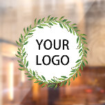 Christmas Winter Wreath Logo<br><div class="desc">Watercolor greenery wreath customisable window cling</div>