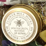 Christmas Wintergreen Beeswax Lip Repair with Bee Classic Round Sticker<br><div class="desc">The odourless oil of Meadowfoam (Limnanthes alba, native to Oregon, California, Western Canada) - is known for its protective non-greasy moisturising properties and combines wonderfully with your local beeswax and native American Wintergreen in this moisturising lip balm. American Wintergreen (Gaultheria procumbens) essential oil adds a lovely mint scent. Sell this...</div>