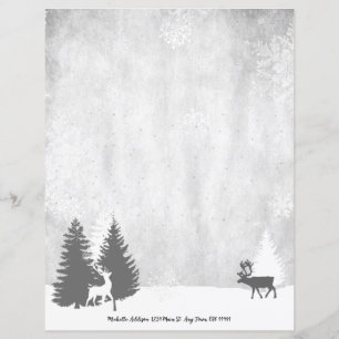 Christmas Winterscape Personalise Stationery Paper