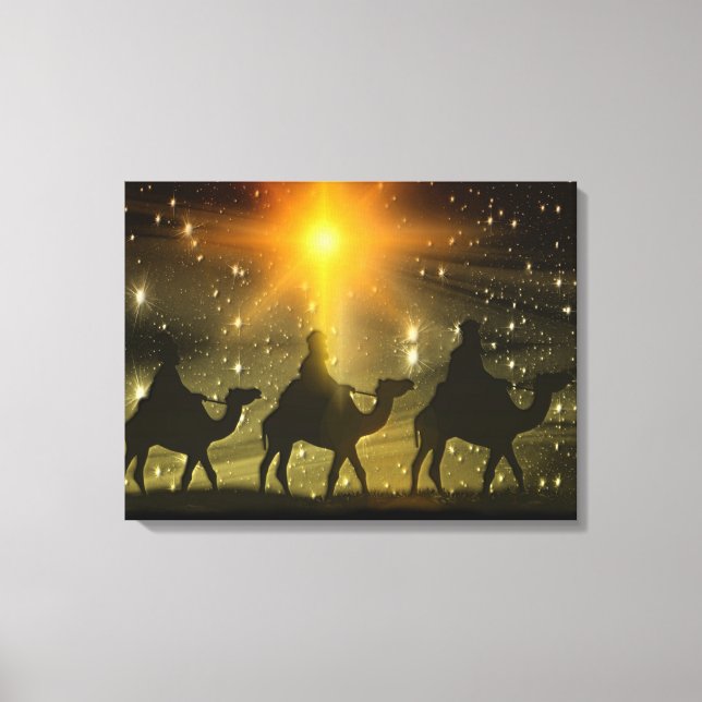 Christmas Wise Men Golden Star of Bethlehem Canvas Print (Front)