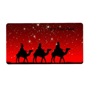 Christmas Wise Men Red Sky Star Lite Night