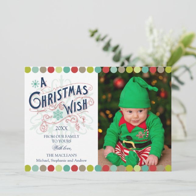 Christmas Wish Holiday Card (Standing Front)