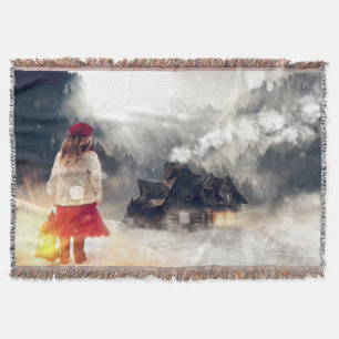 Christmas Wish Snow House Throw Blanket