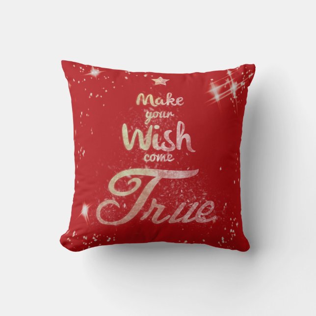 Christmas Wish Throw Pillow Scatter Cushion (Front)