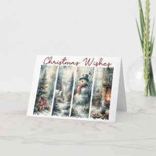 Christmas Wishes 4 Panel Scenic Winter Card