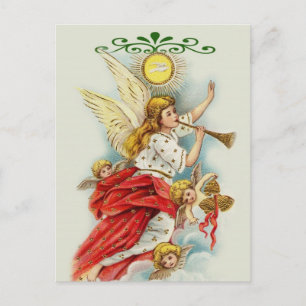 Christmas wishes angels holiday postcard