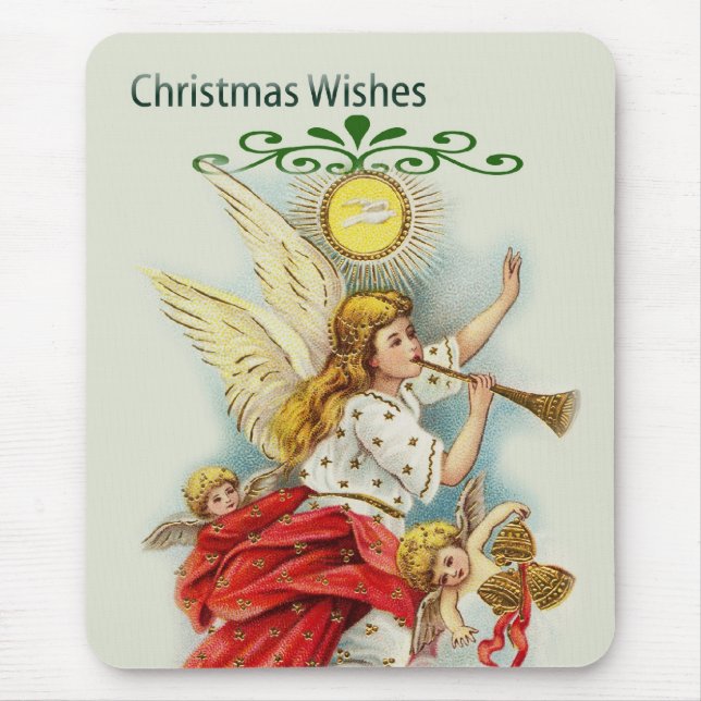 Christmas wishes angels mouse pad (Front)