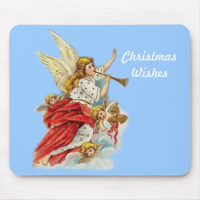 Christmas wishes angels mouse pad (Front)