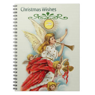 Christmas wishes angels spiral notebook