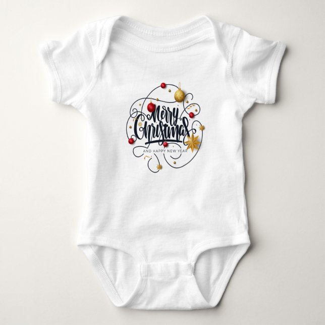Christmas Wishes Baby Bodysuit (Front)