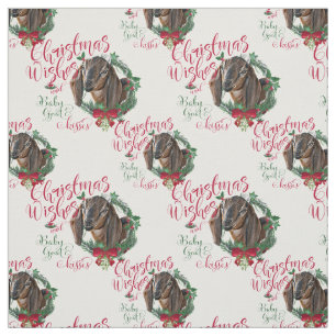Christmas Wishes Baby Goat Kisses Nubian Goat Fabric