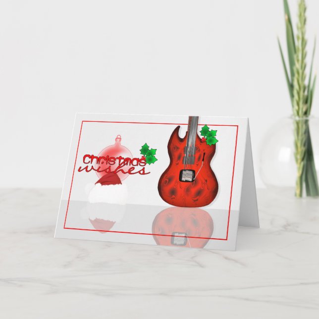 Christmas wishes card with Guitar (Front)