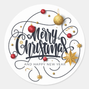 Christmas Wishes Classic Round Sticker