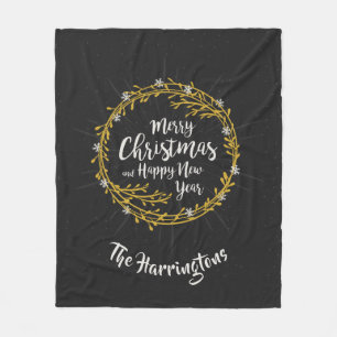 Christmas Wishes custom name fleece blankets