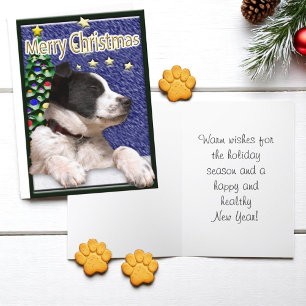 Christmas Wishes Cute Puppy Custom Inside Greeting Holiday Card