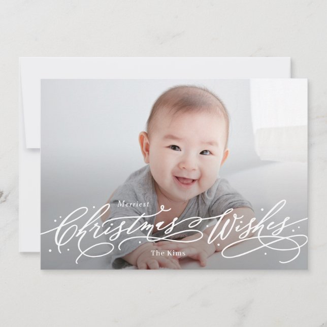 Christmas Wishes Editable Colour Holiday Photo Car (Front)