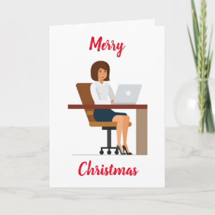 CHRISTMAS WISHES **FEMALE OFFICE WORKER" CARD