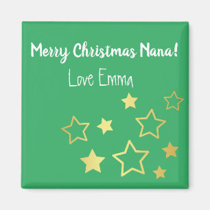 Christmas Wishes For Nana With Gold Stars Magnet