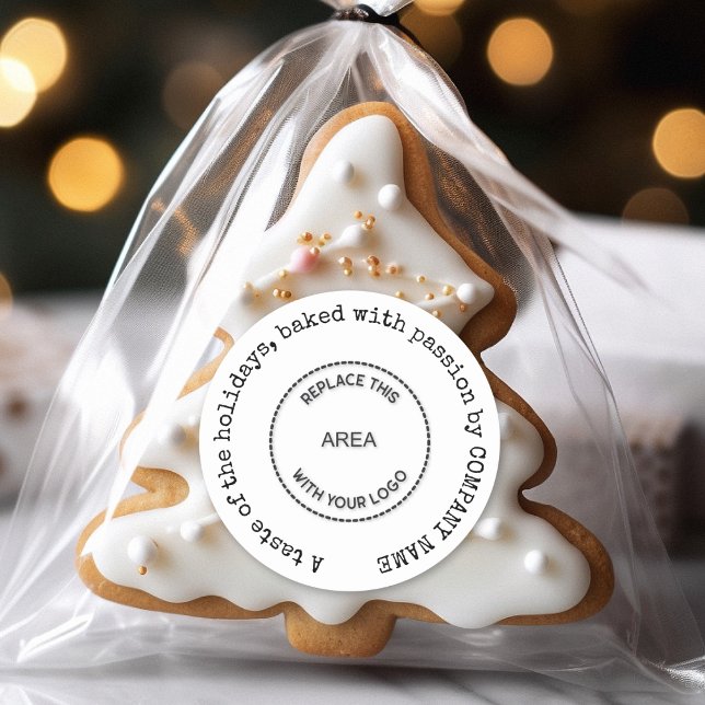 Christmas Wishes from Bakery Name Logo Favour Classic Round Sticker (Creator Uploaded)