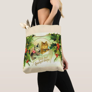 Christmas wishes from cats tote bag