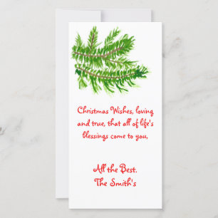 Christmas Wishes Loving and True. Holiday Card