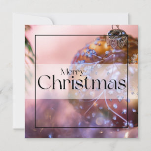 Christmas wishes on a pink ornament background #11 holiday card