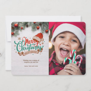 Christmas Wishes Photo Holiday Card