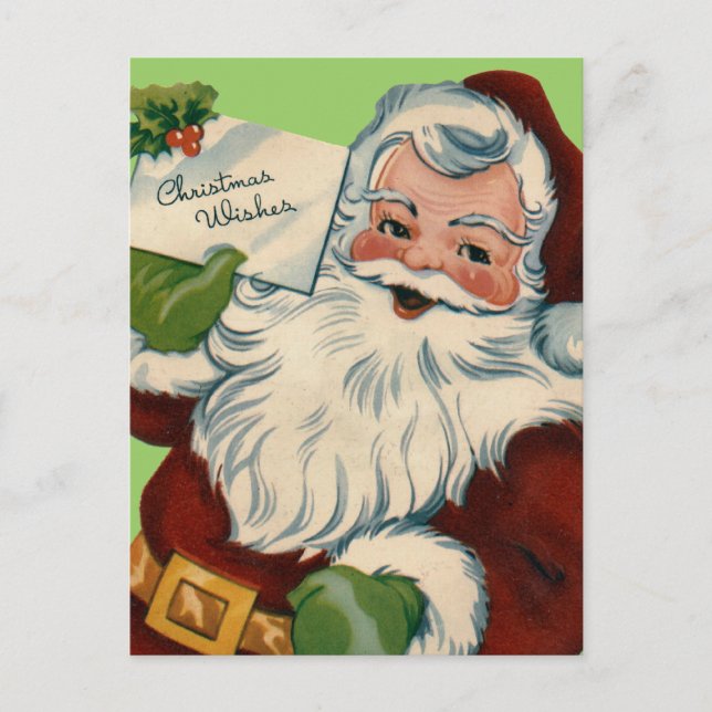 Christmas Wishes Santa Postcard (Front)