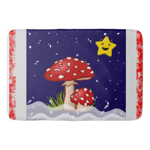 Christmas Wishes, snowing days Bath Mat