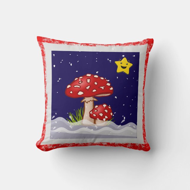 Christmas Wishes, snowing days Cushion (Front)
