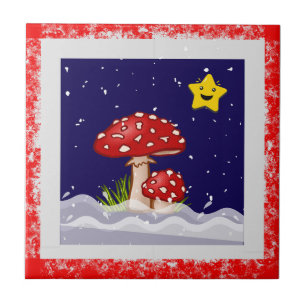 Christmas Wishes, snowing days Tile