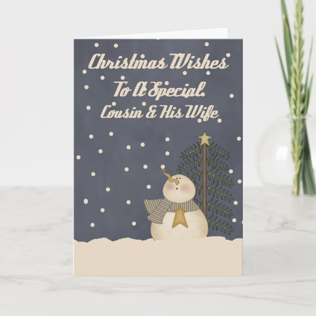 Christmas Wishes To A Special Cousin & Wife Holiday Card (Front)
