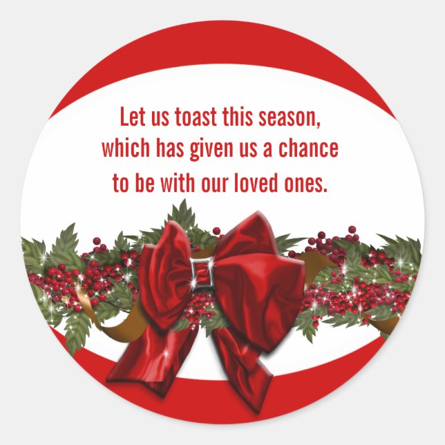 Christmas wishes verse PERSONALIZE Classic Round Sticker (Front)