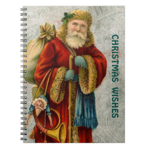 Christmas Wishes with Santa Claus Spiral Notebook