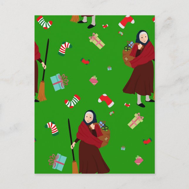 christmas witch Befana Holiday Postcard (Front)