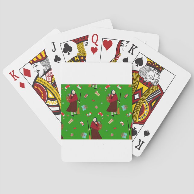 christmas witch Befana Playing Cards (Back)