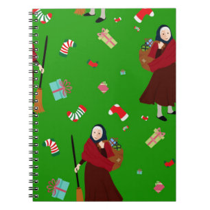 christmas witch Befana Spiral Notebook