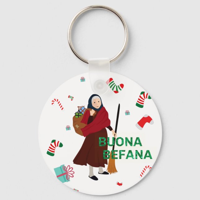 christmas Witch buona Befana Key Ring (Front)