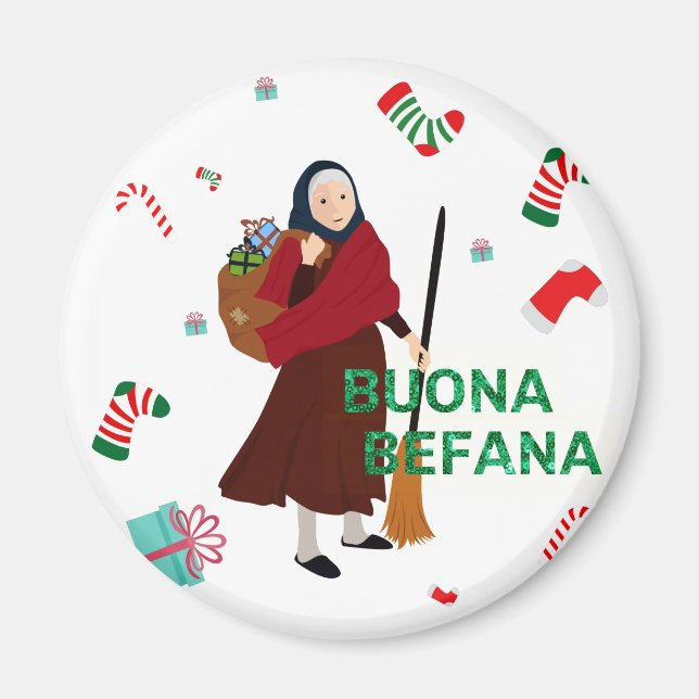 christmas Witch buona Befana Magnet (Front)