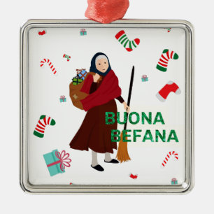 christmas Witch buona Befana Metal Tree Decoration